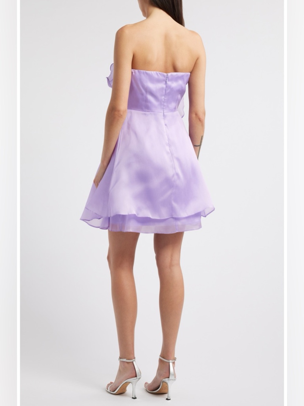 Sonya Moda Rosa Strapless Silk Organza cocktail Dress - Picture 3 of 15